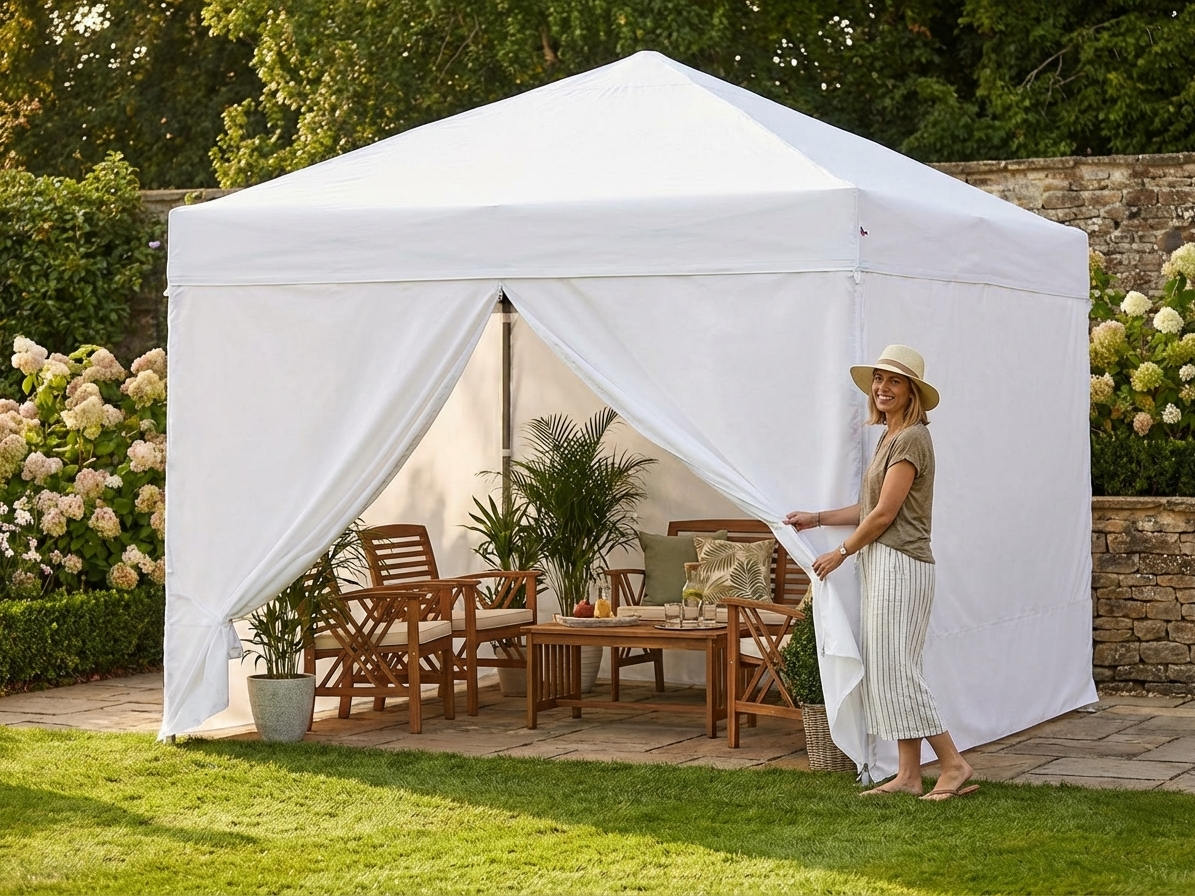 White Gazebo Sidewall Kit 3x3m for Outdoor Events - view 3