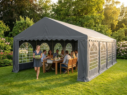 Dark Grey PVC Marquee with Galvanised Steel Frame for Outdoor Events