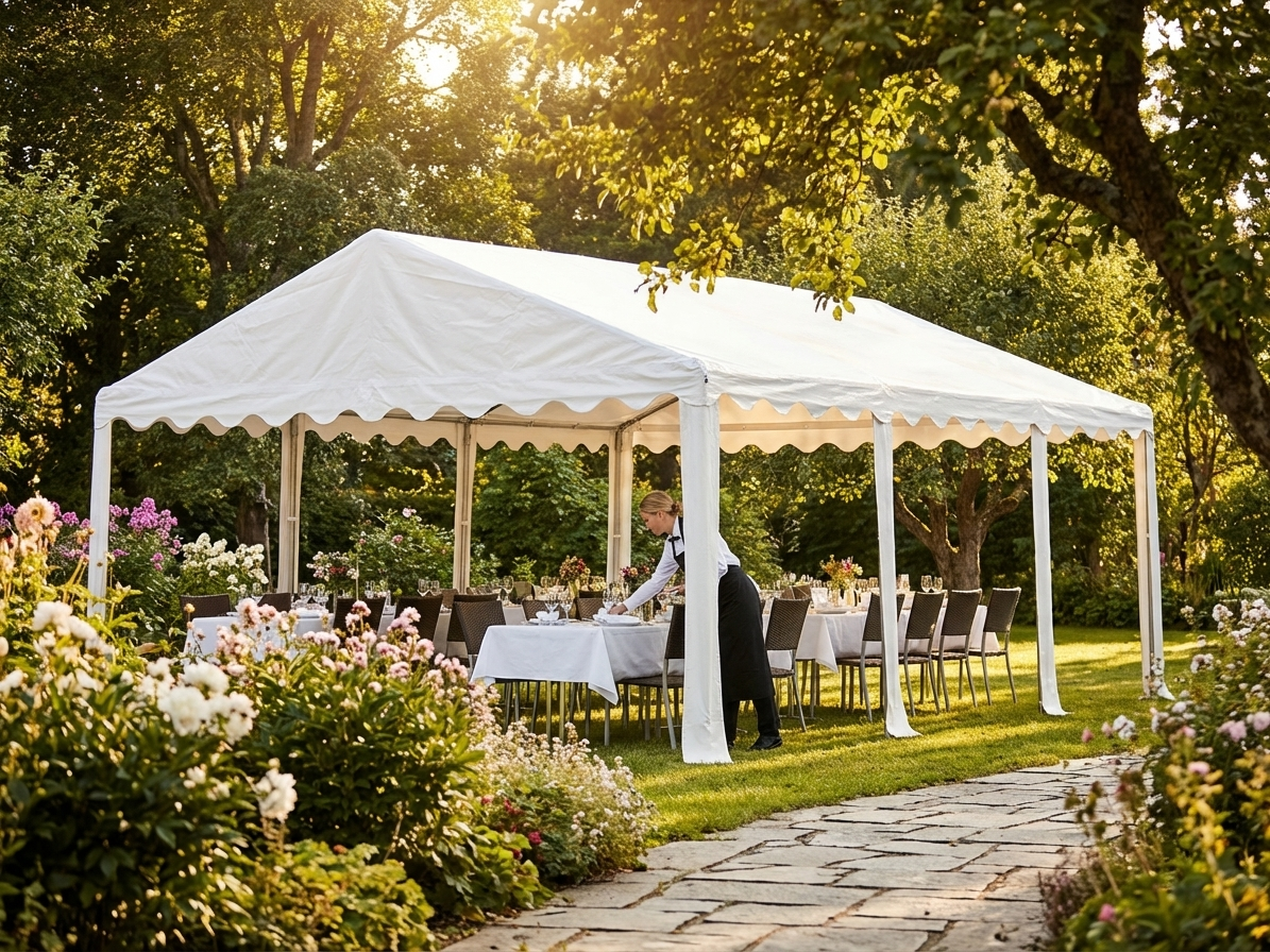 White PVC marquee roof cover 4x6m