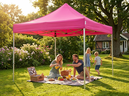 Pink pop-up gazebo with aluminium frame for outdoor events - view 3