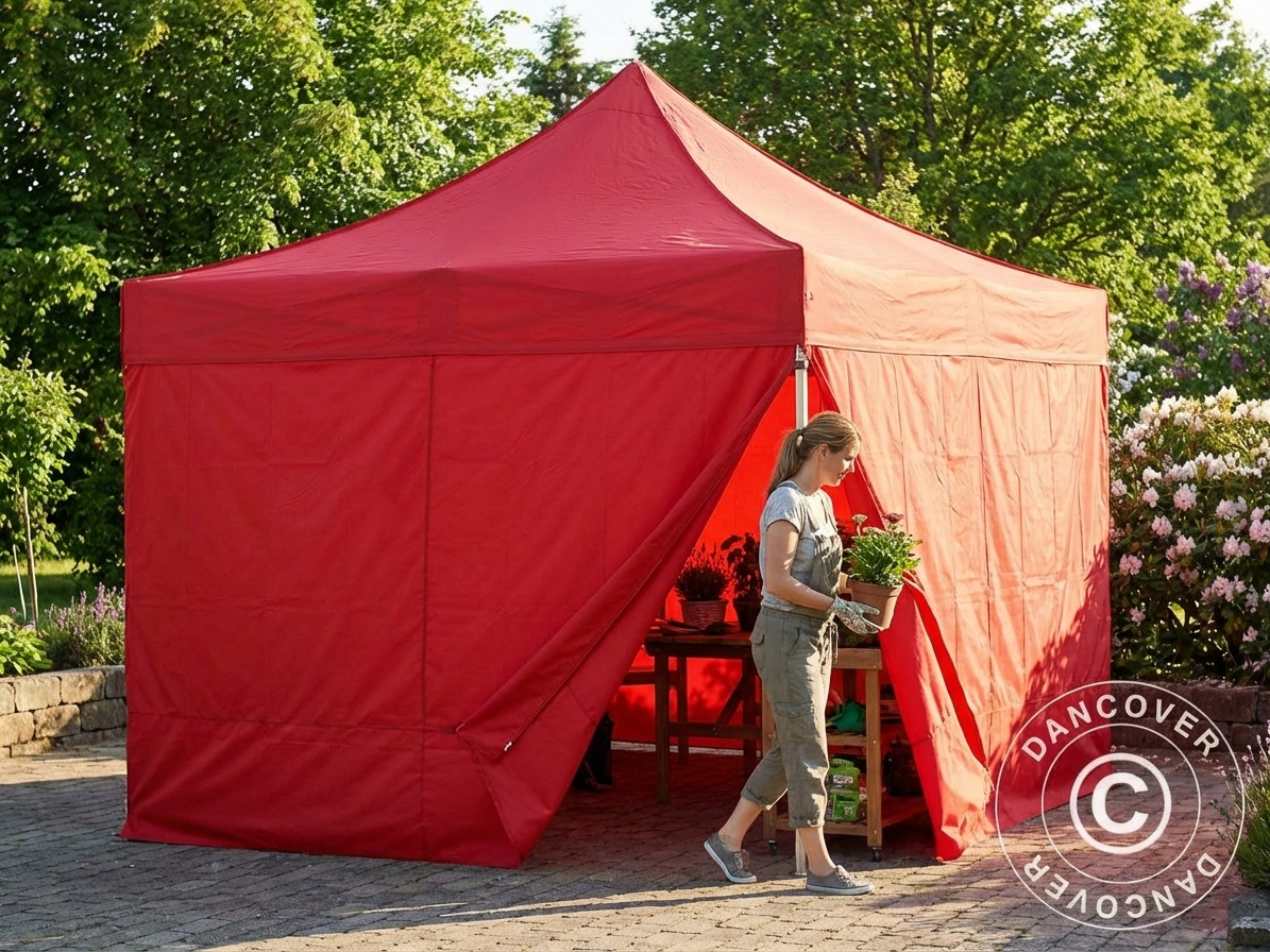 Pop up gazebo sidewall kit in red, 4x4m
