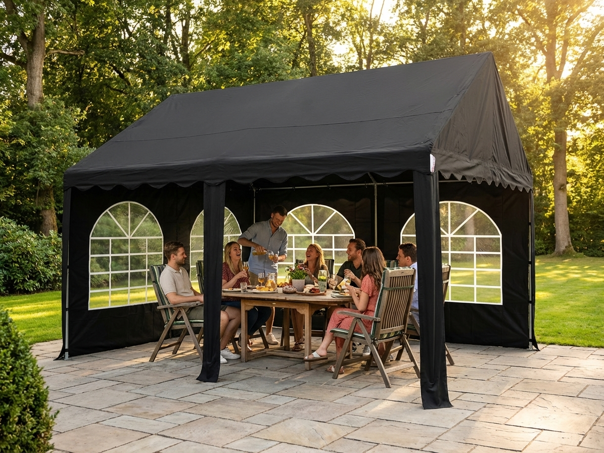 Black 4x4 m marquee for commercial events - view 3