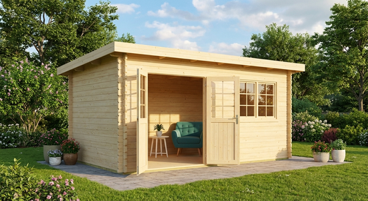 Wooden garden shed made from Nordic Spruce - product detail