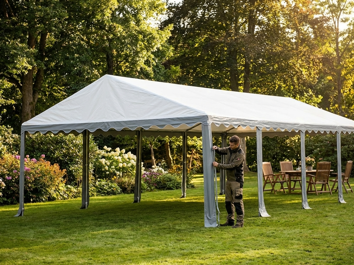 White/Grey Strong PVC Marquee Roof Cover 6x12m