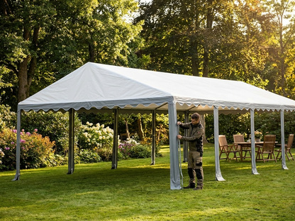 White/Grey Strong PVC Marquee Roof Cover 6x12m