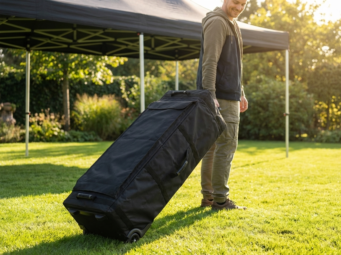 Black carry bag with wheels made from 600D Polyester