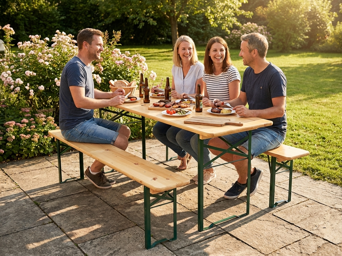 Beer Table Set 180x60x78 cm Pinewood and Steel