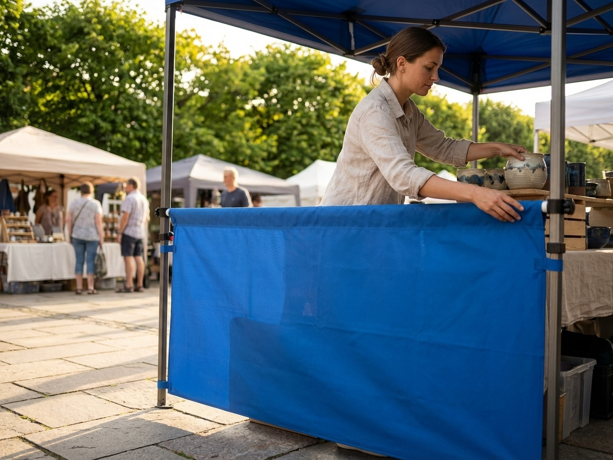 Blue FleXtents sidewall for event use