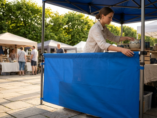 Blue FleXtents sidewall for event use