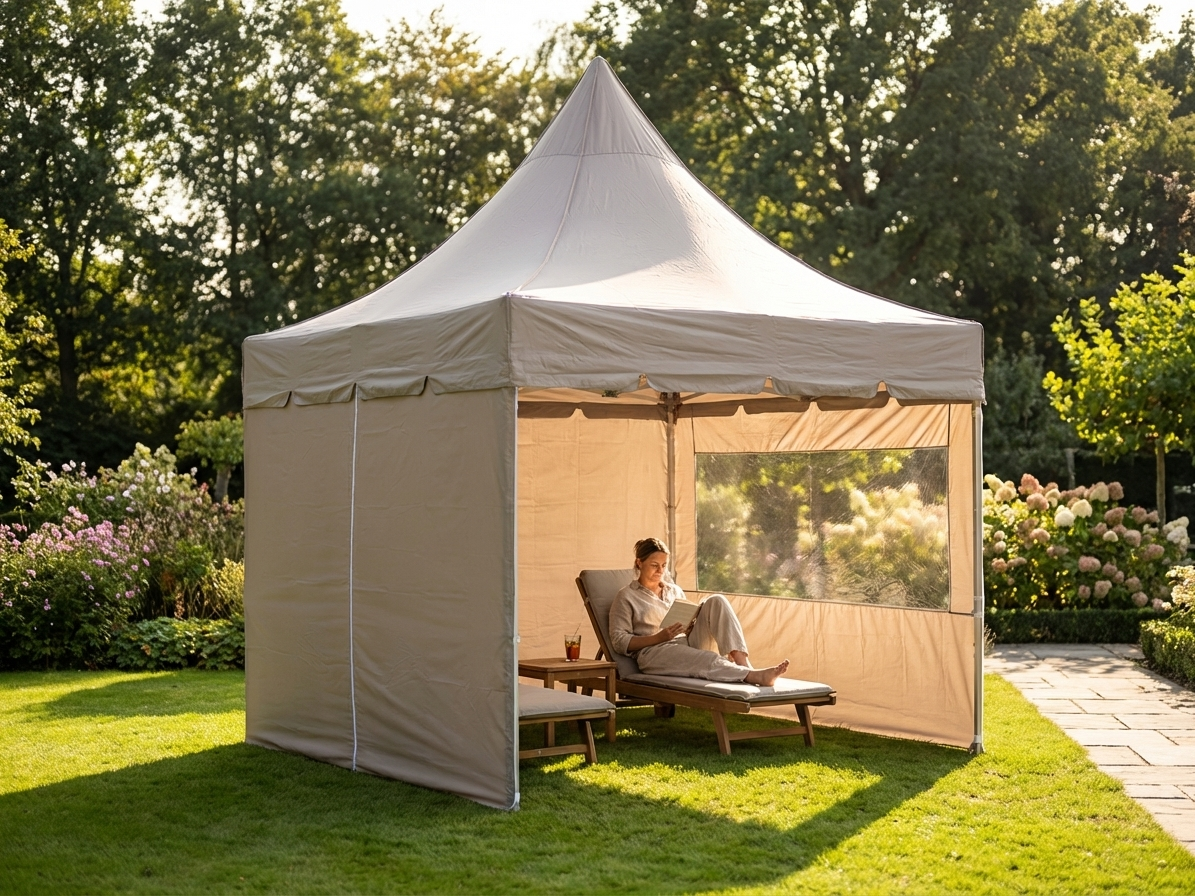 Pop Up Gazebo 3x3 m Latte with Aluminium Frame for Outdoor Use