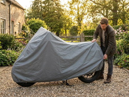 Grey bike cover made from 300D Oxford polyester, UV and water resistant - product detail