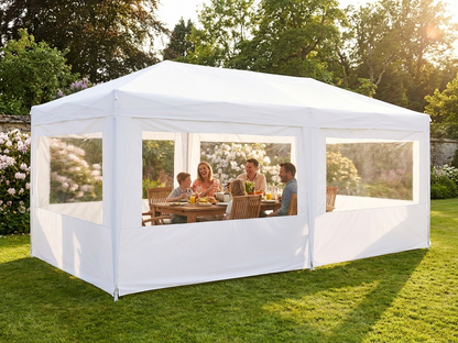 White pop-up gazebo with aluminium frame for outdoor events