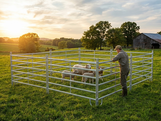 Silver animal enclosure made from galvanised steel - product detail