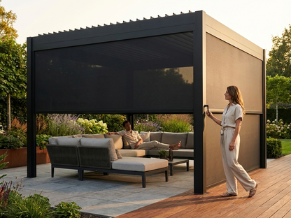 Black Gazebo Sidewall Screen for Outdoor Pergola