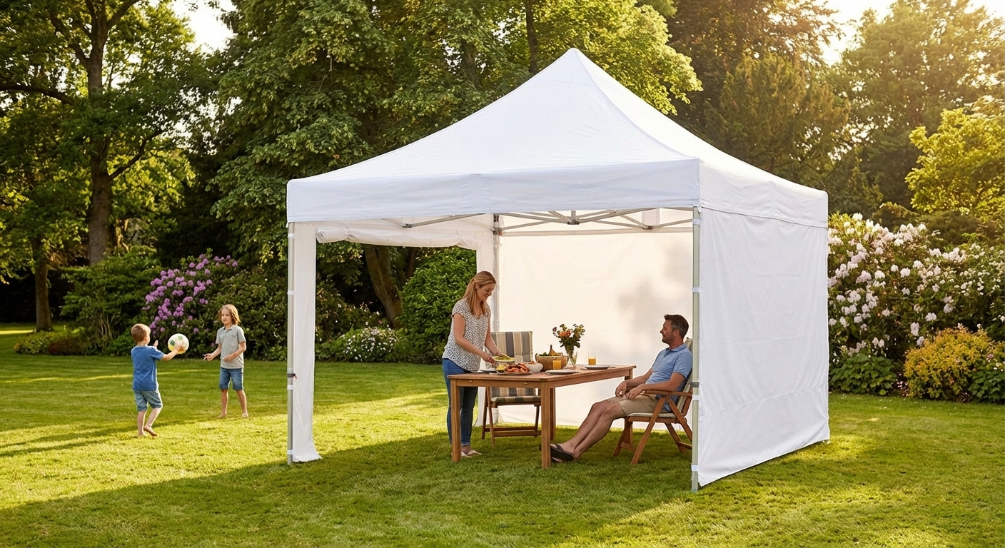 Pop up gazebo 4x4 m in white, heavy duty for outdoor events - view 3