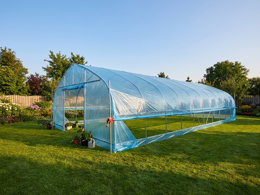 Transparent polytunnel greenhouse cover for agricultural use