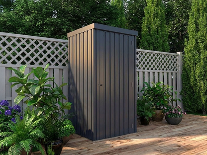 Steel garden shed in anthracite, ideal for outdoor storage
