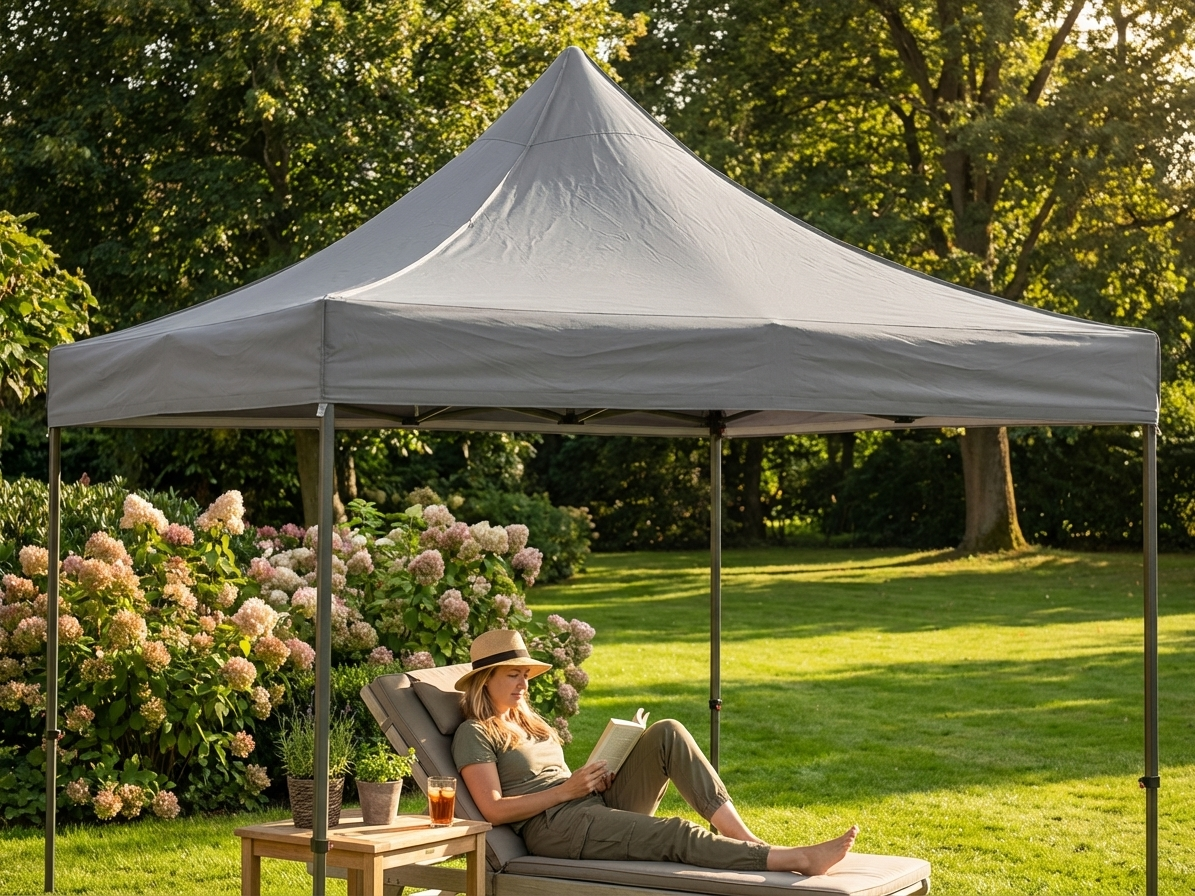 Grey gazebo roof cover 3x3m, polyester PVC, outdoor use - product detail