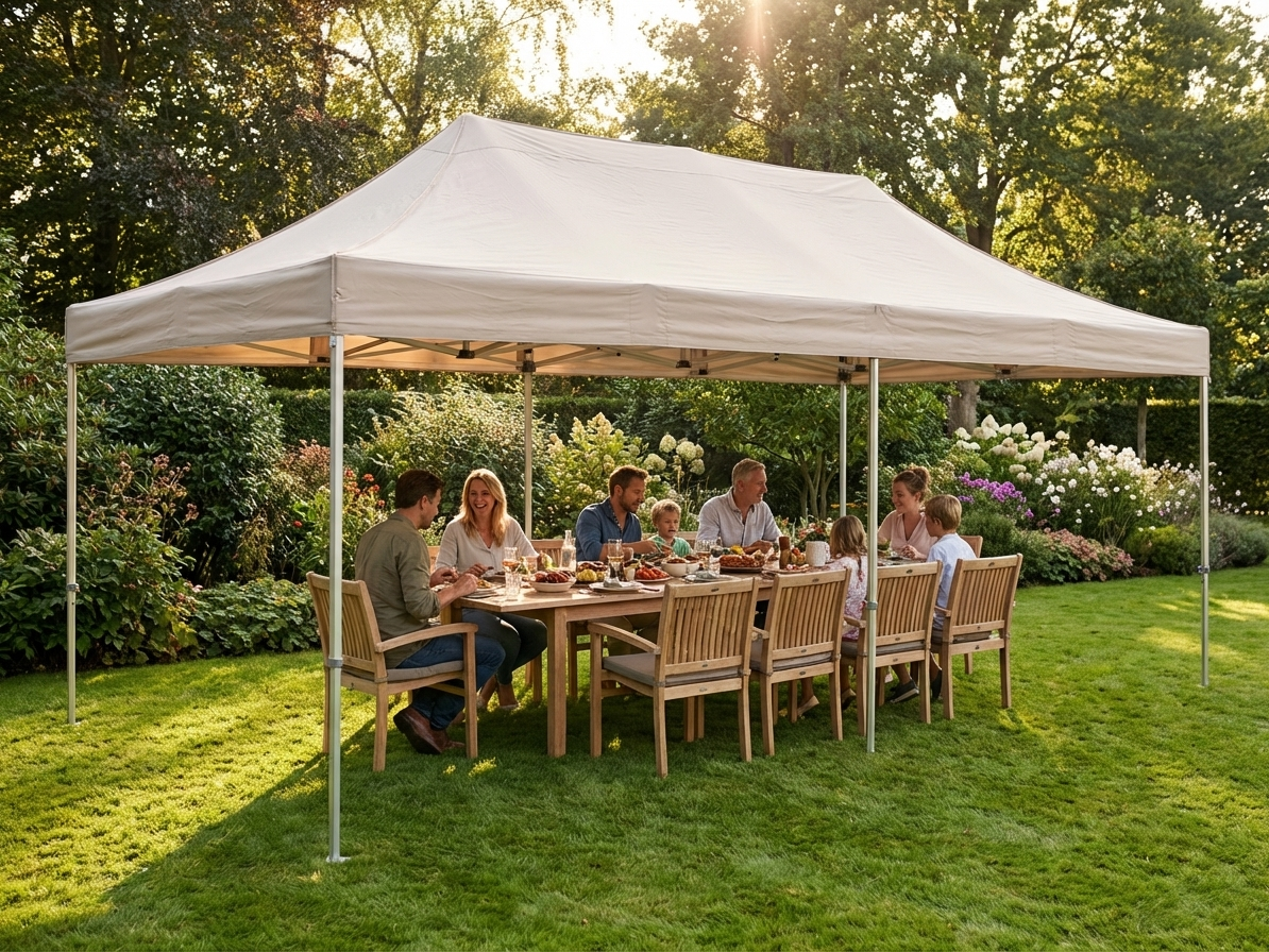 Pop Up Gazebo 4x8 m Latte with Aluminium Frame for Outdoor Events - product detail
