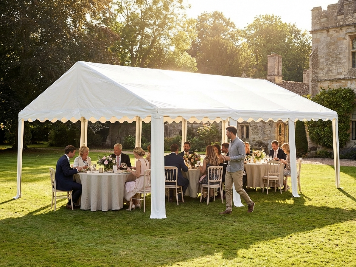 White PVC Marquee Roof Cover 6x12m for events - view 3
