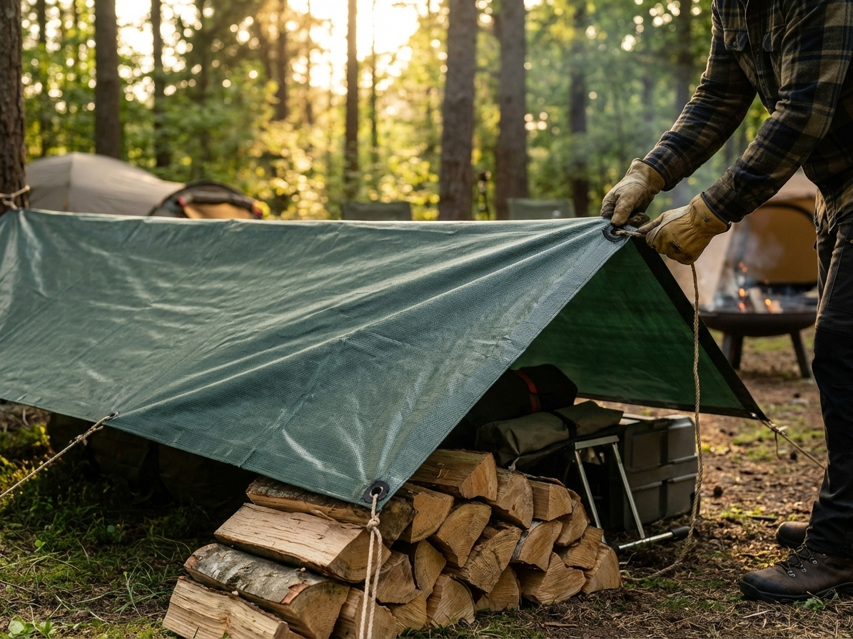 Green tarpaulin 3.5x8 m for outdoor use - view 3