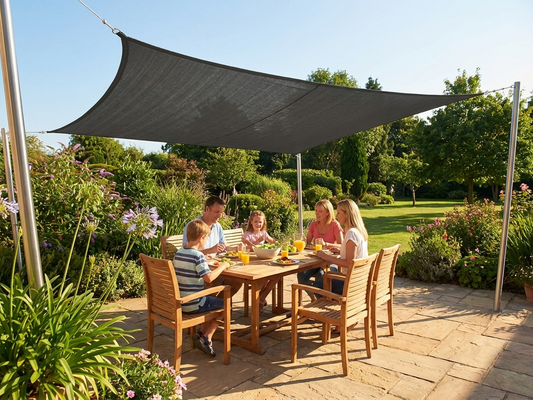 Sun shade sail 5x5m anthracite outdoor use