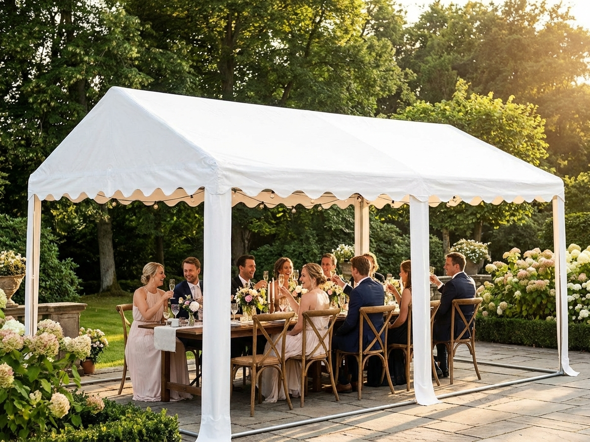 White PVC marquee roof cover 4x6 m for outdoor events - view 3