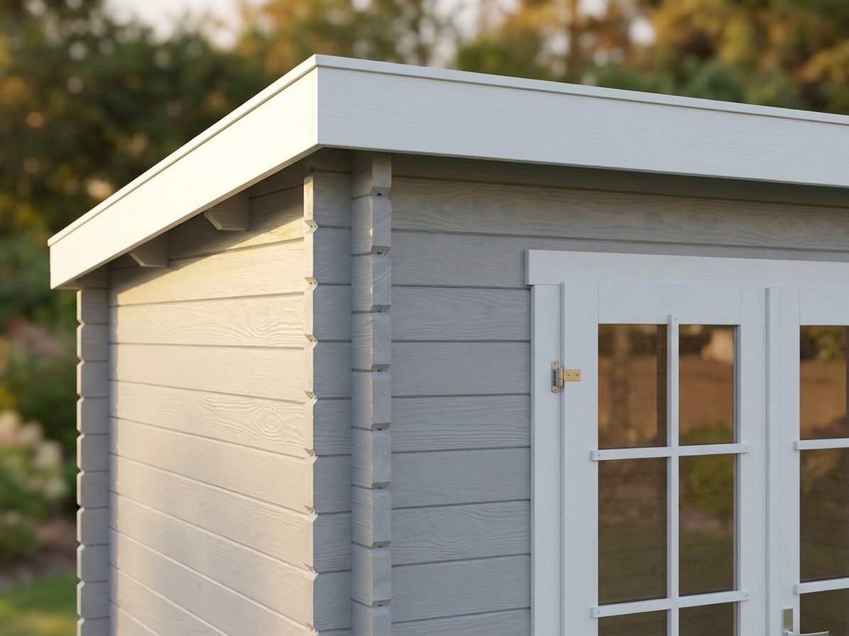 Wooden garden shed in light grey, 3.8x2.3 m, Nordic Spruce