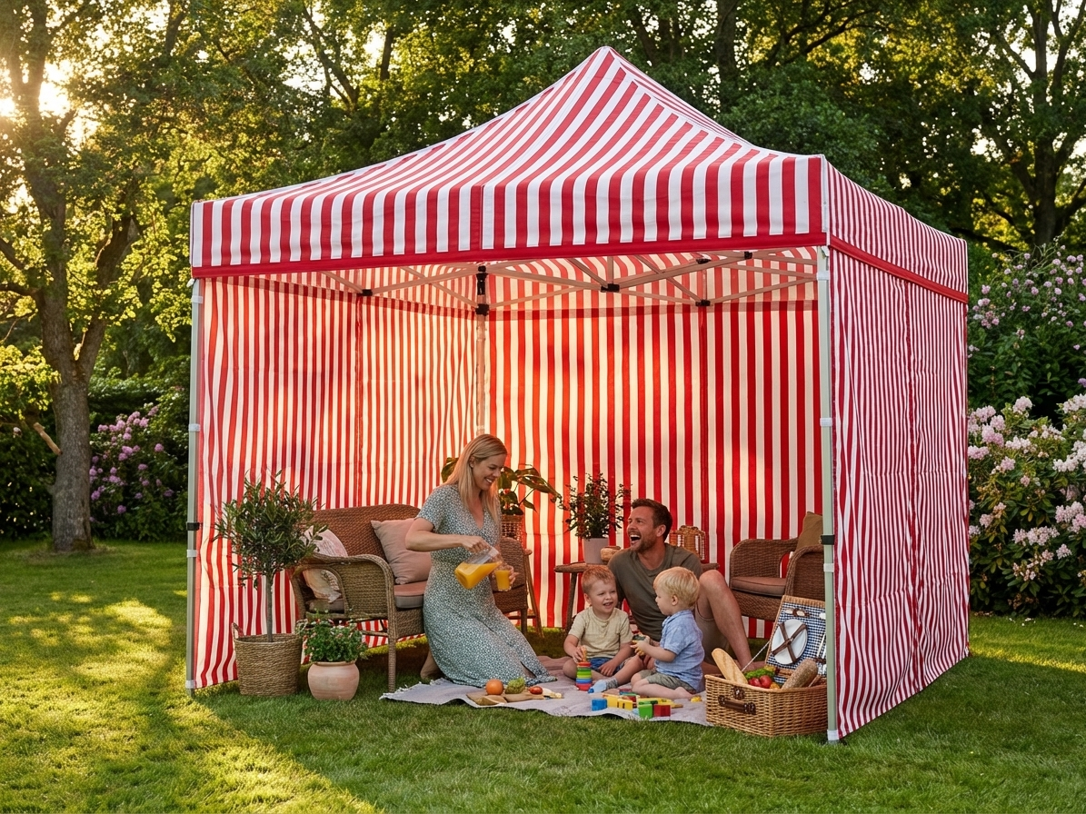 Pop Up Gazebo 3x3m with Aluminium Frame in White and Red - product detail