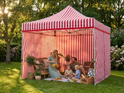 Pop Up Gazebo 3x3m with Aluminium Frame in White and Red - product detail