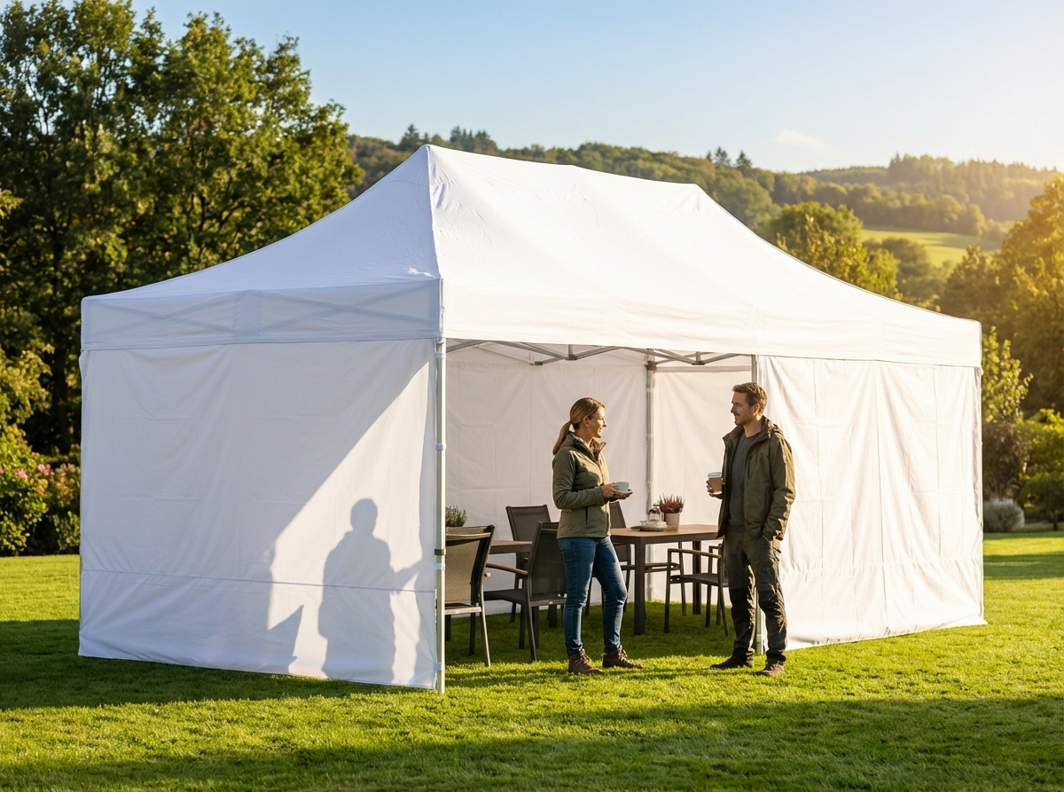 White Pop Up Gazebo with Steel Frame for Medical and Emergency Use - product detail