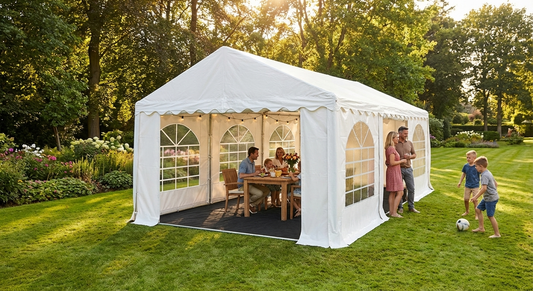 White marquee tent for outdoor events - product detail