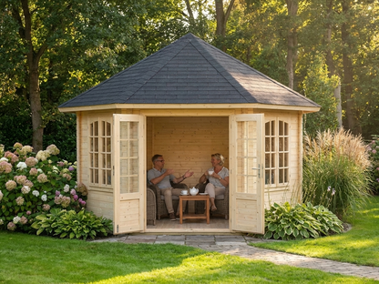 Wooden Gazebo made from Natural Nordic Spruce, outdoor retreat - view 3
