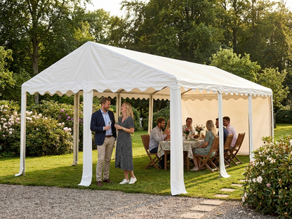 Marquee roof cover in white, 6x14 metres, strong PVC material - view 3