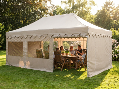 Pop Up Gazebo 4x6m Latte with Aluminium Frame