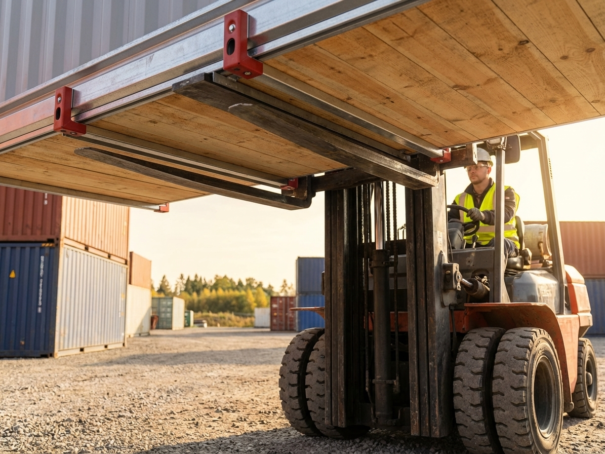 Heavy duty steel forklift guides for industrial use - view 3