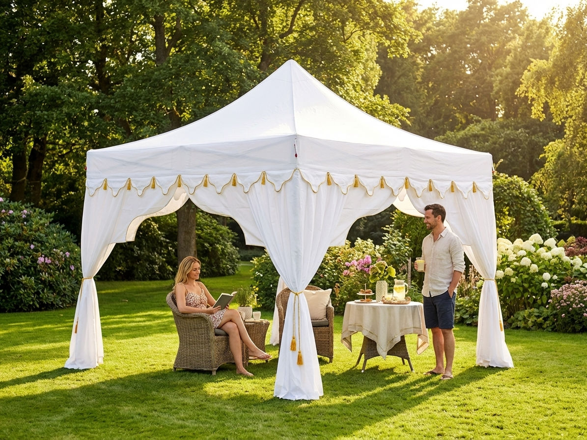Pop up gazebo 3x3m white gold aluminium frame for outdoor events - view 3