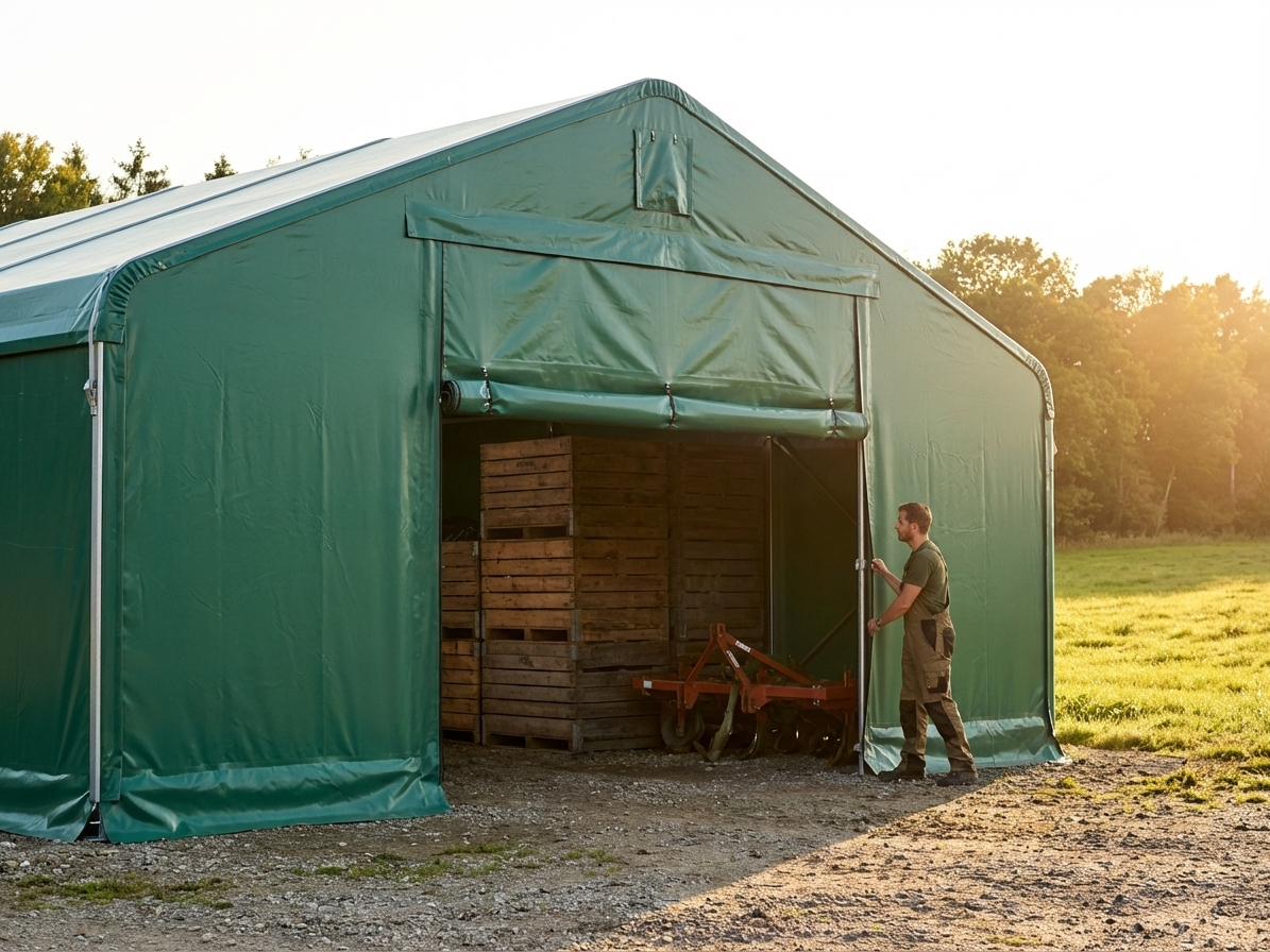 PVC Storage Shelter End Wall in Green
