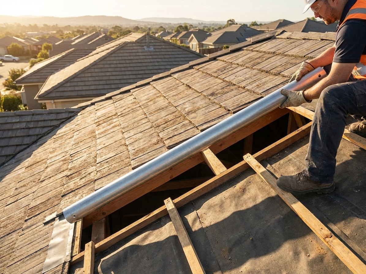 Galvanised steel tube 50 mm diameter for roofing use - view 3