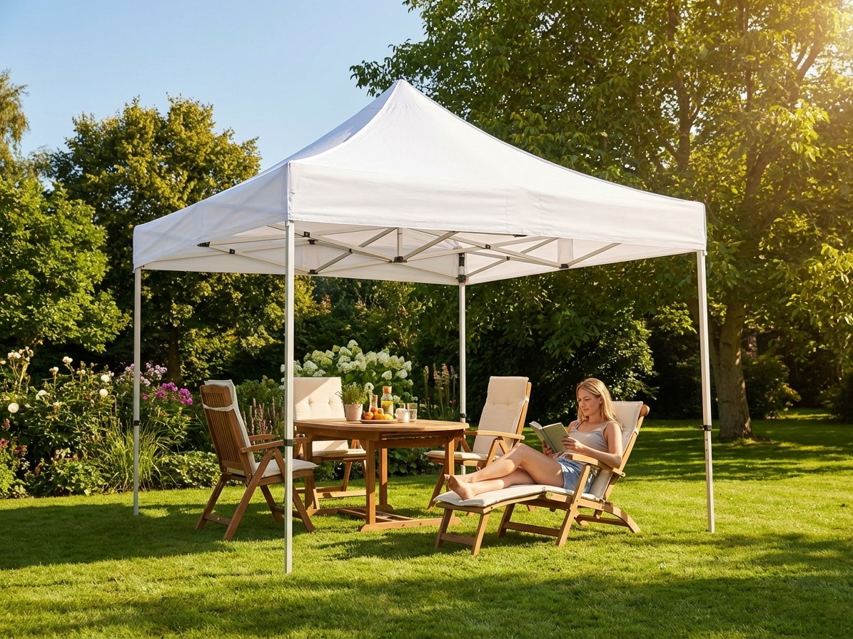 White pop-up gazebo 4x4 m with aluminium frame for outdoor events - view 3