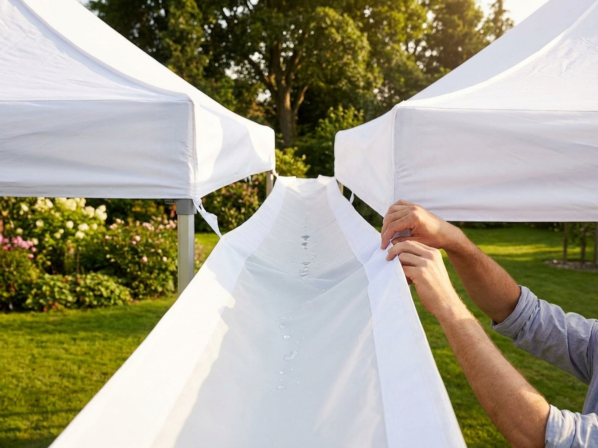 Raingutter 3m White for FleXtents providing waterproof protection