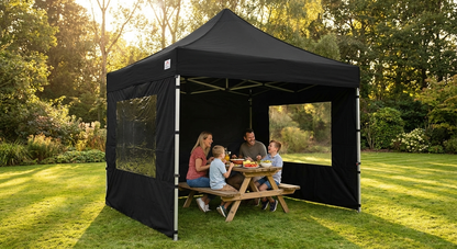 Black pop up gazebo with steel frame for outdoor events - view 3