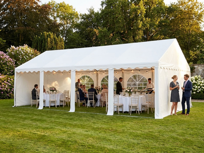 White 4x8 m marquee for outdoor events, PVC and galvanised steel - product detail