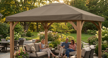 Dark beige wind roof for Gazebo Osiris, polyester material - product detail