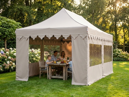 Pop up gazebo 3x6m in latte with steel frame for outdoor events