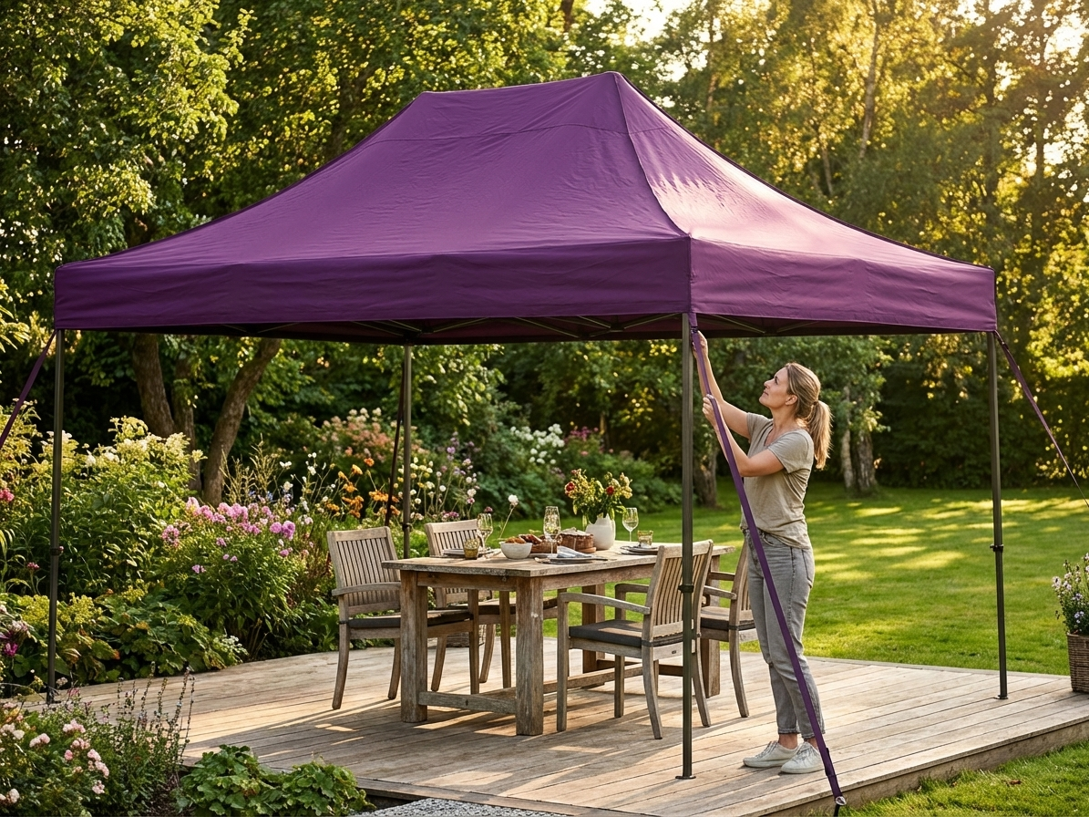 Purple gazebo roof cover 3x6 meters for outdoor use