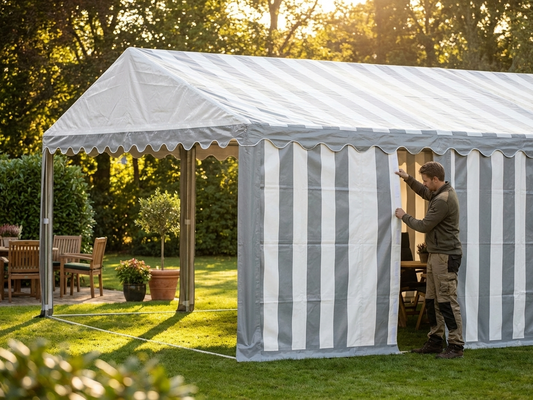 Strong PVC Roof Cover for Marquee 5x6m in White/Grey, waterproof and durable