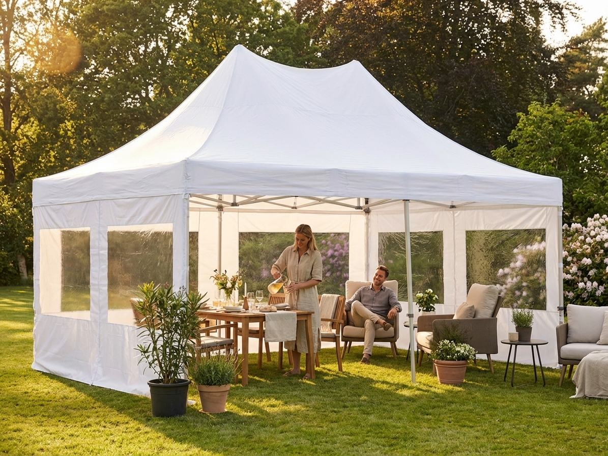 Pop-Up Gazebo 4x6m White for Outdoor Events