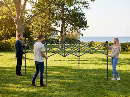 Steel gazebo frame 3x3 m grey, adjustable for outdoor use - view 3