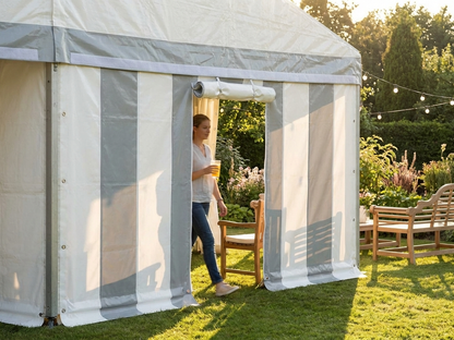 Endwall PLUS Tarpaulin 4m White/Grey for outdoor protection
